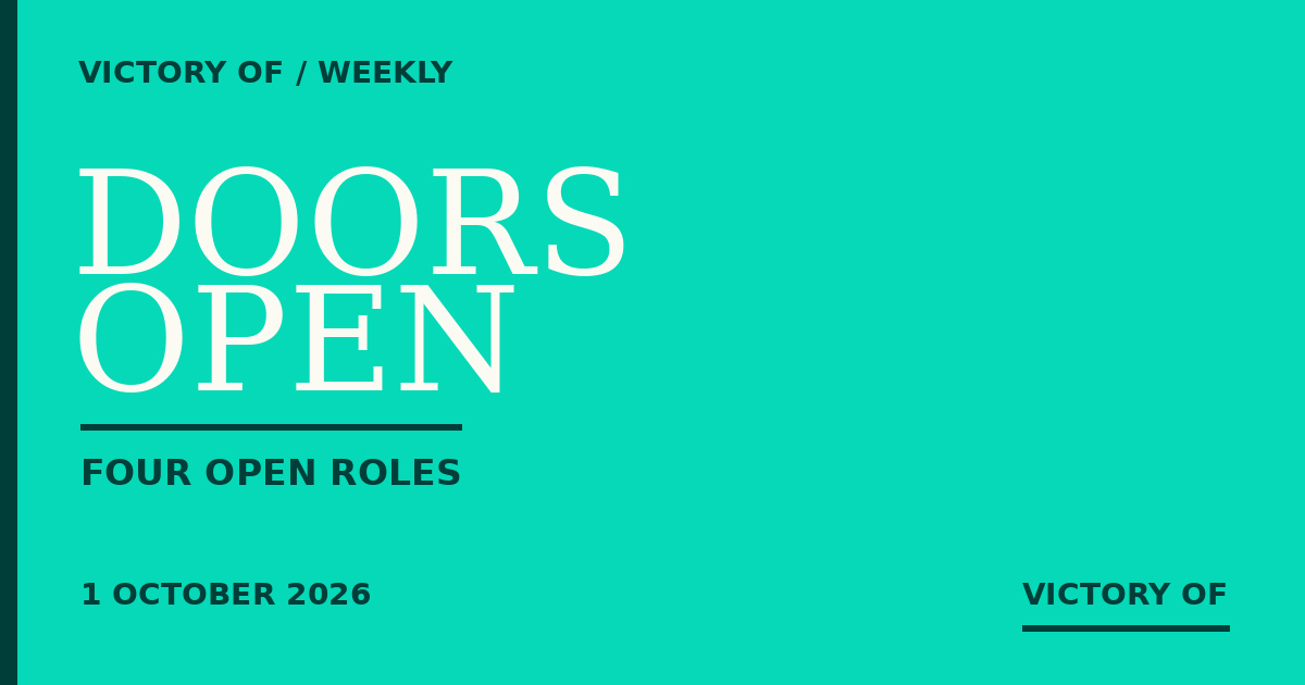 Doors Open, 1 October 2026