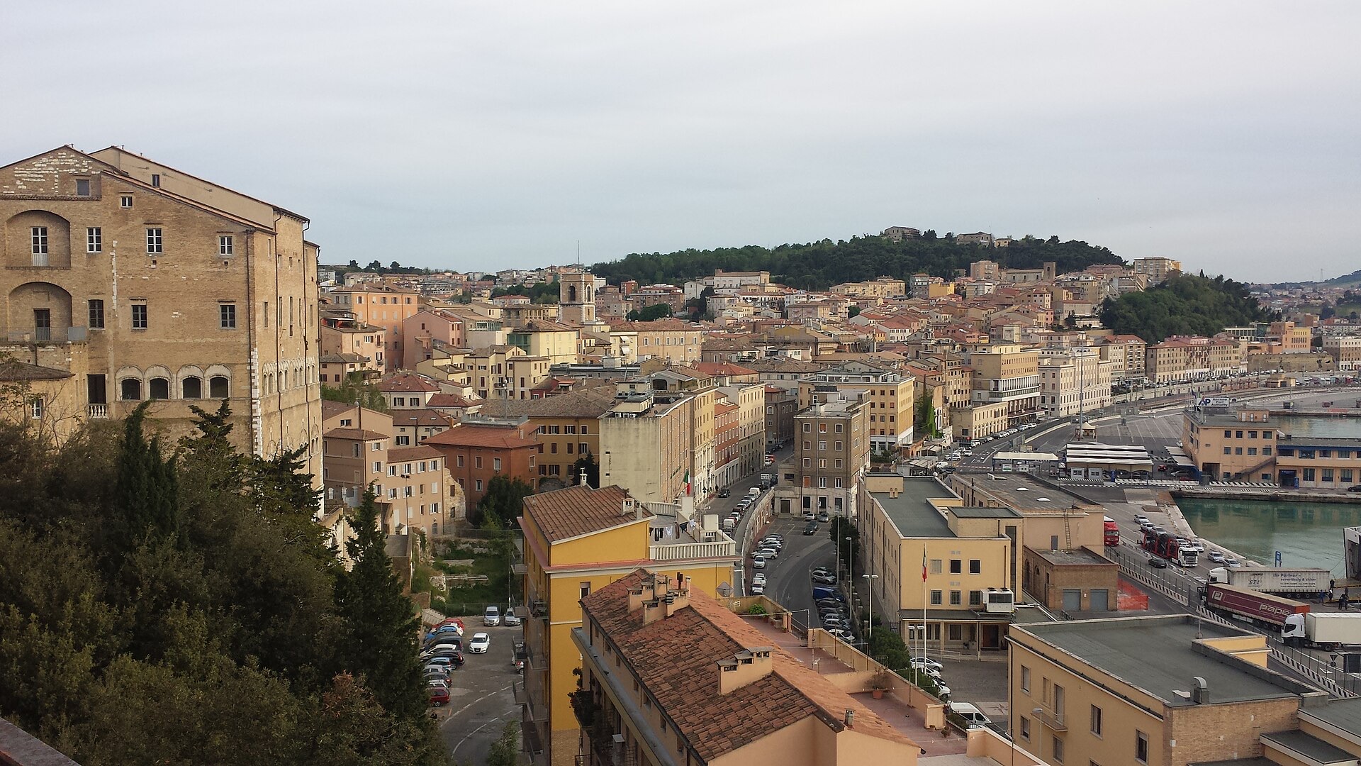 Panoramic view of Ancona and its Adriatic port